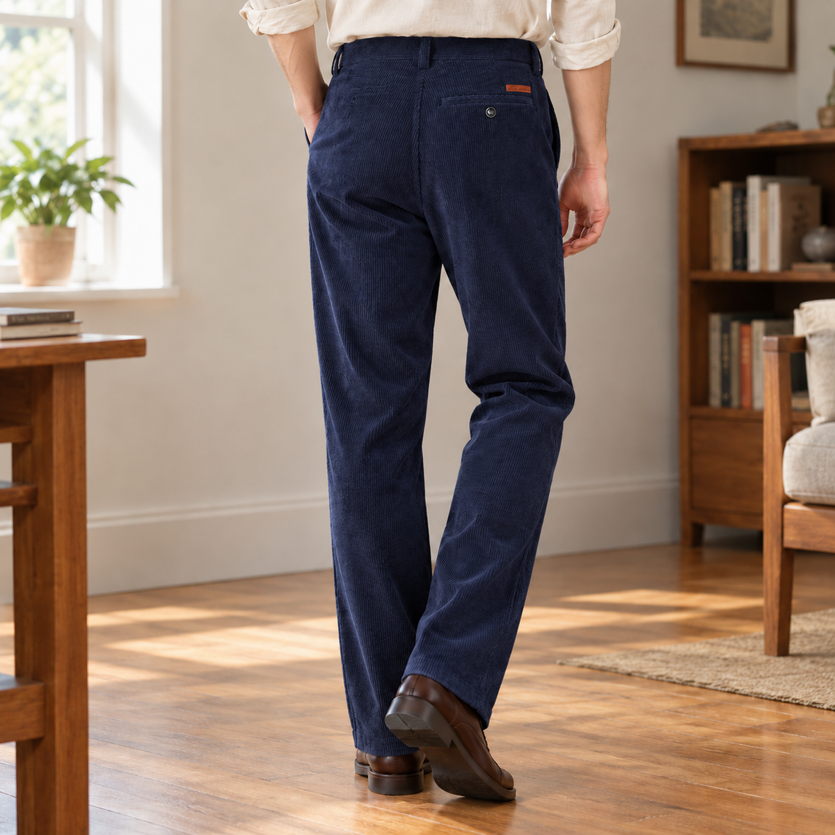 Idris Straight Leg Pants - Navy