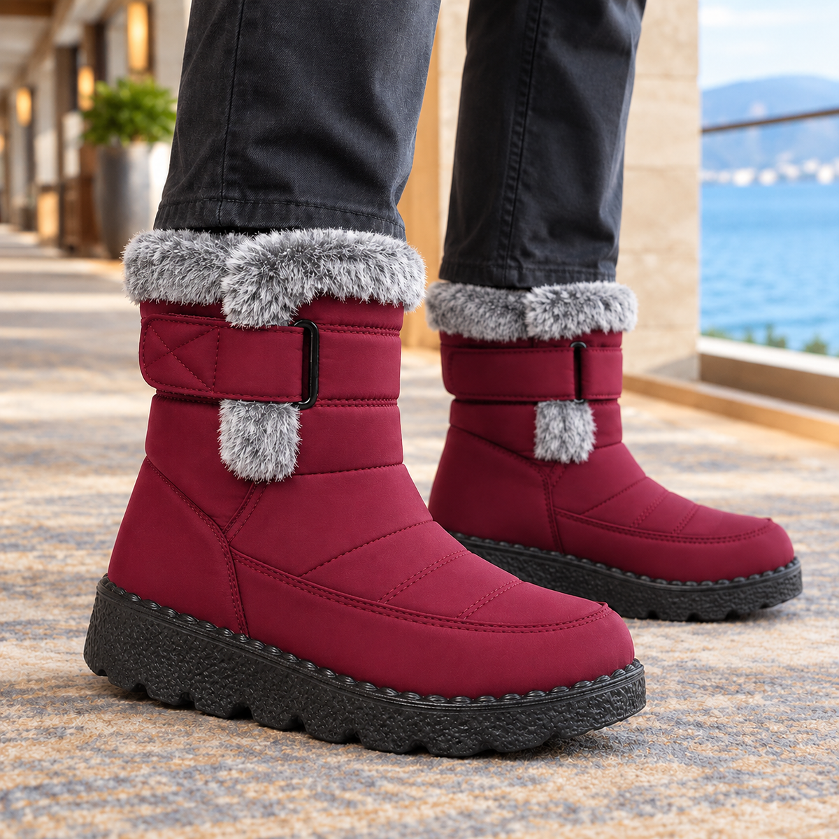 Morosini Plush-Lined Boots - Red