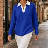 Lara Waffle Polo - Blue