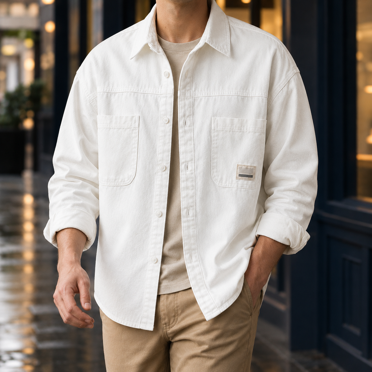 Cuthbert Utility Overshirt - White