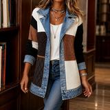 Delphine Denim Trim Jacket - Splicing Color