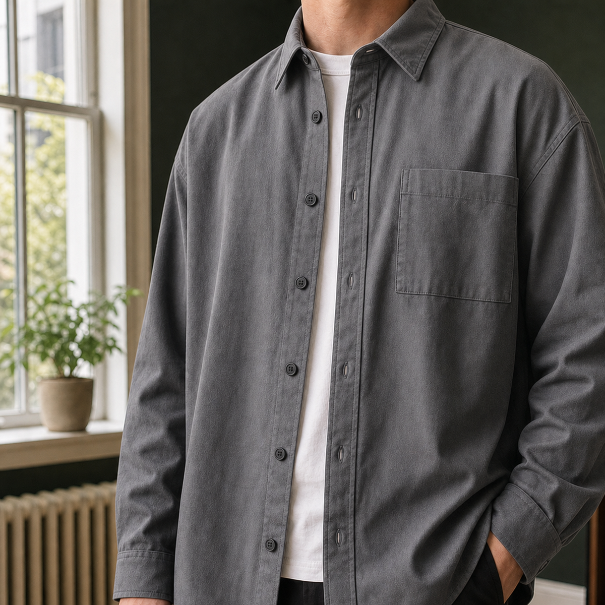 Ferrand Relaxed Overshirt - Gray