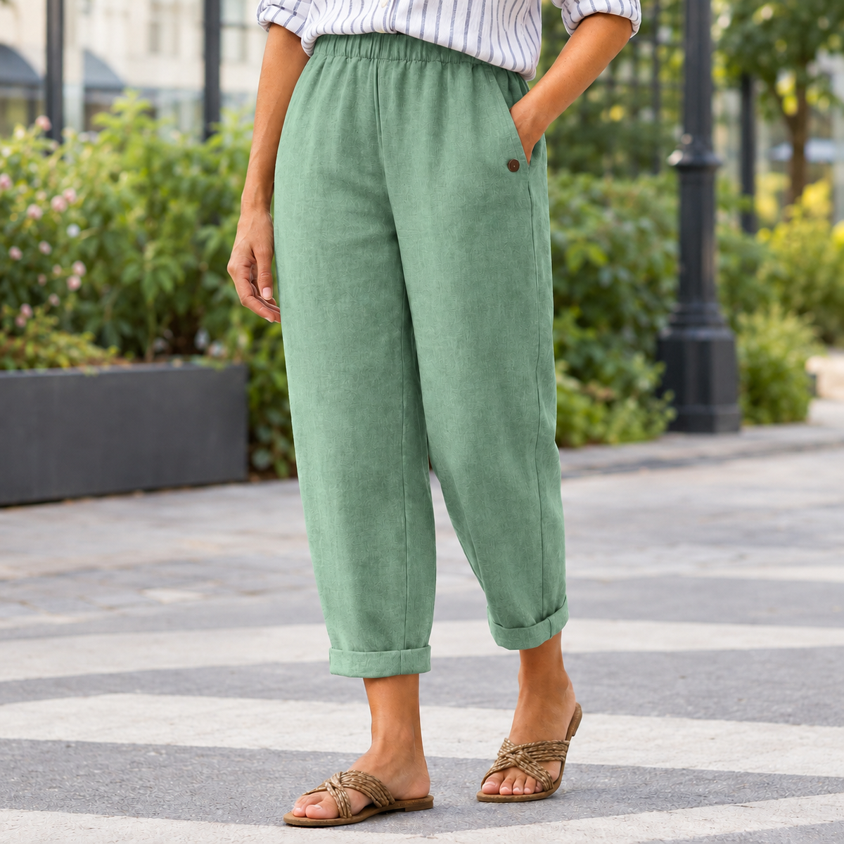 Cassia Relaxed Pants - Light Green
