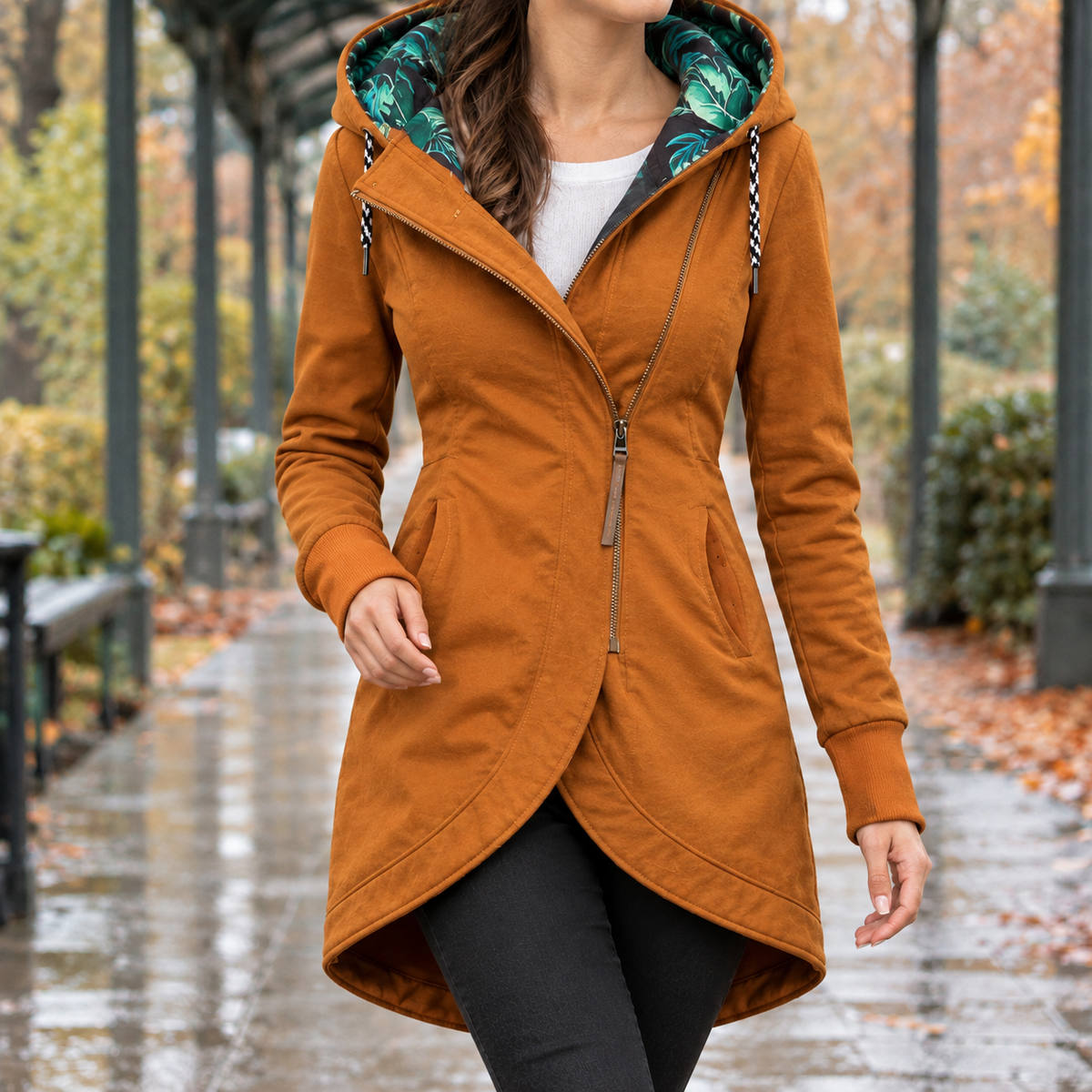 Alvina Hooded Jacket - Ginger Yellow