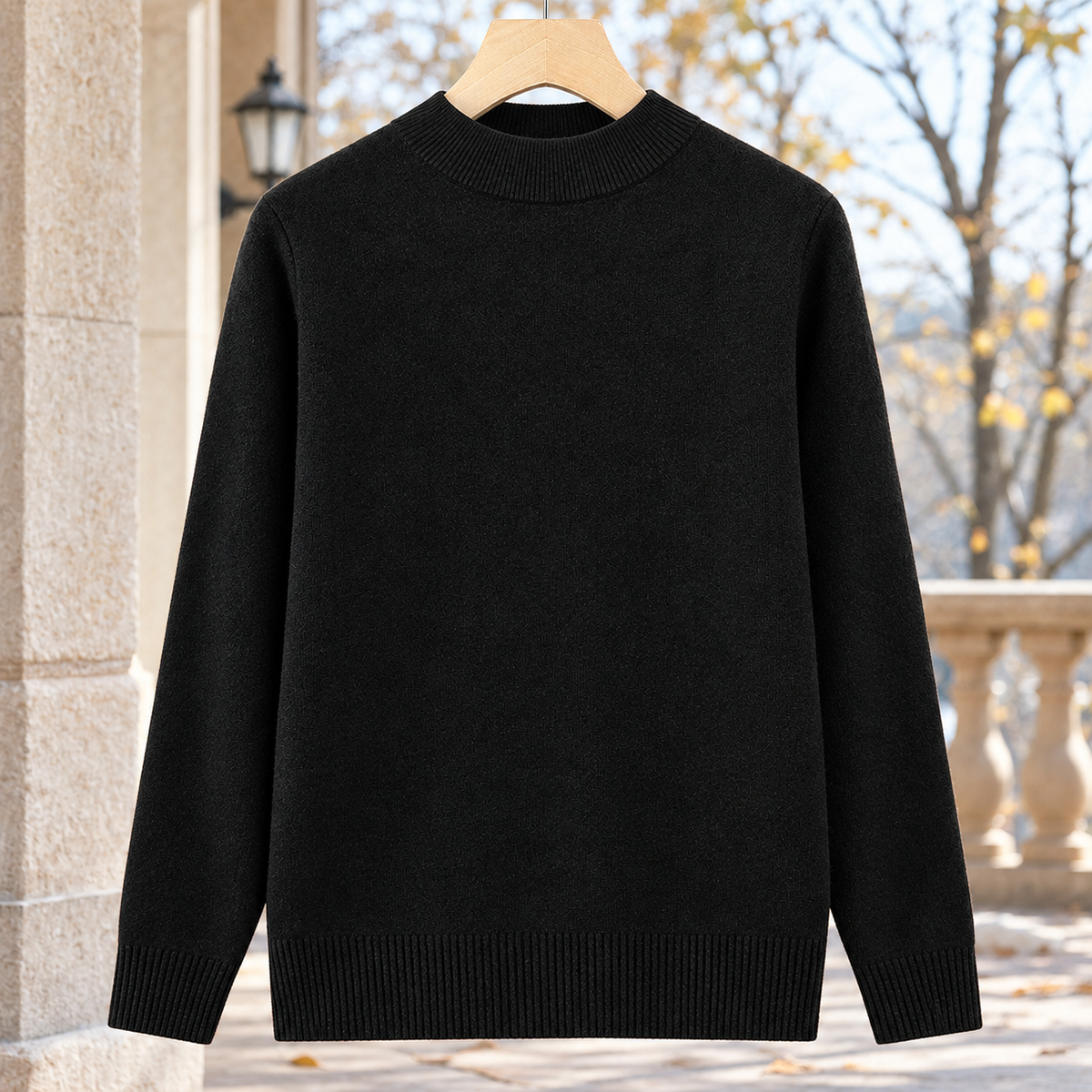 Eliza Mock Neck Sweater - Black