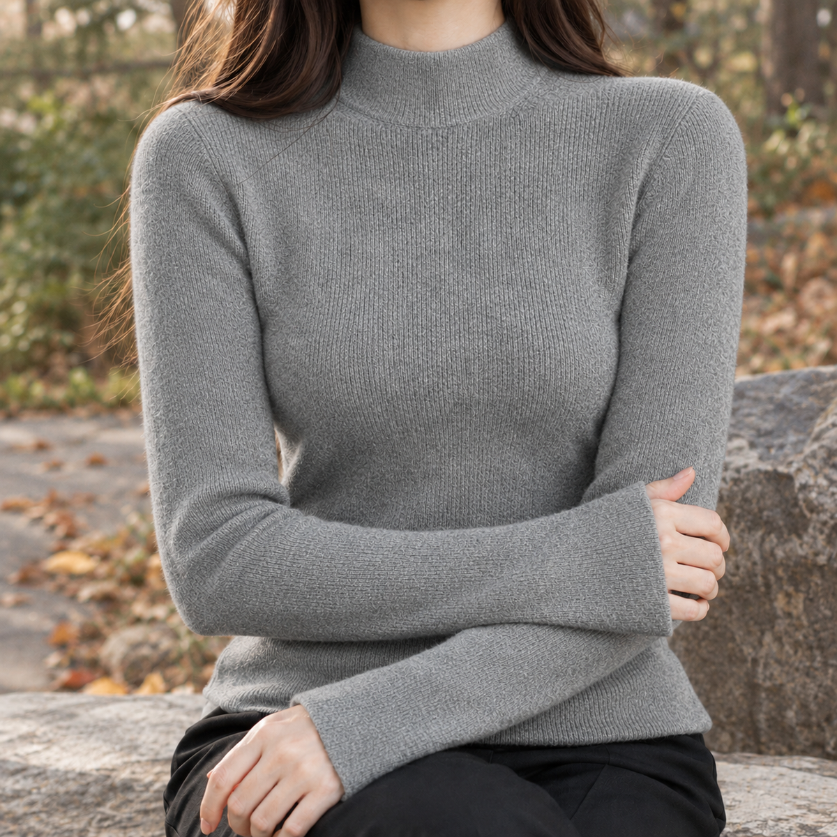 Wilhelmina Cashmere Sweater - Gray