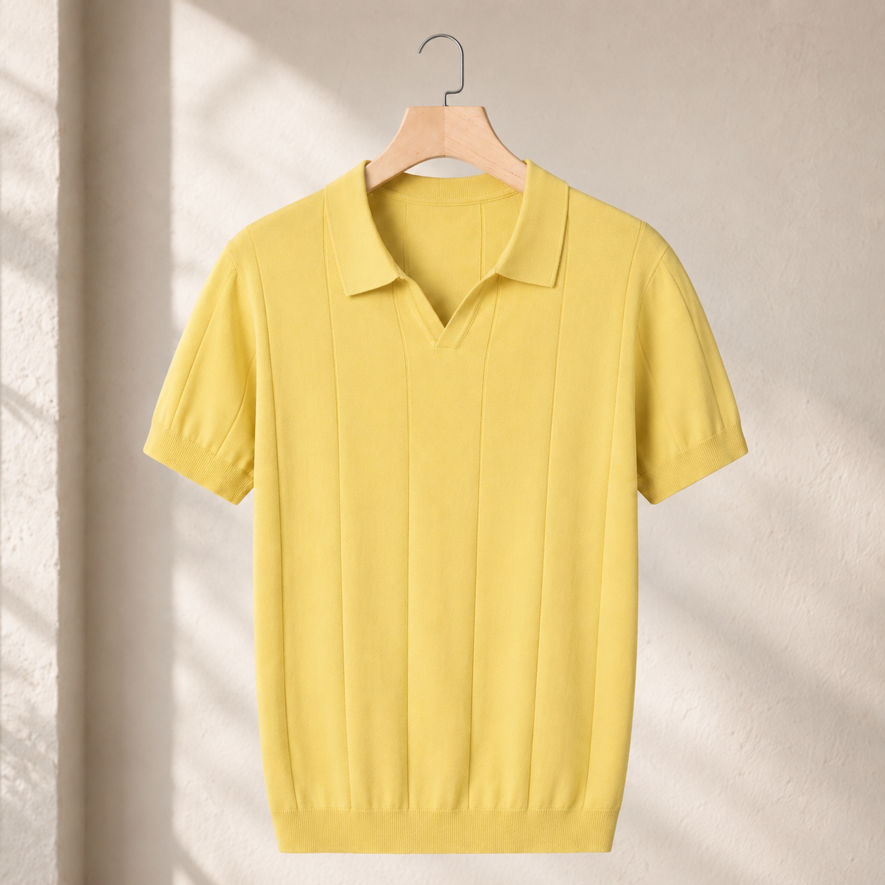 Rocco Open Collar Polo - Yellow
