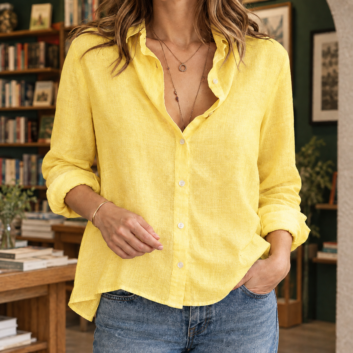 Mercedes Relaxed Shirt - Yellow