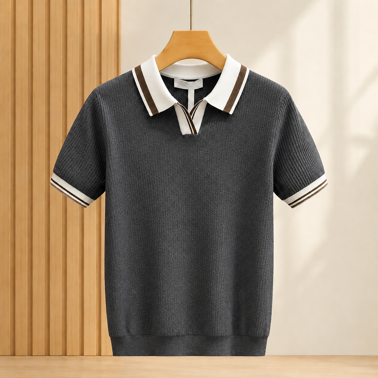 Hector Contrast Polo - Gray