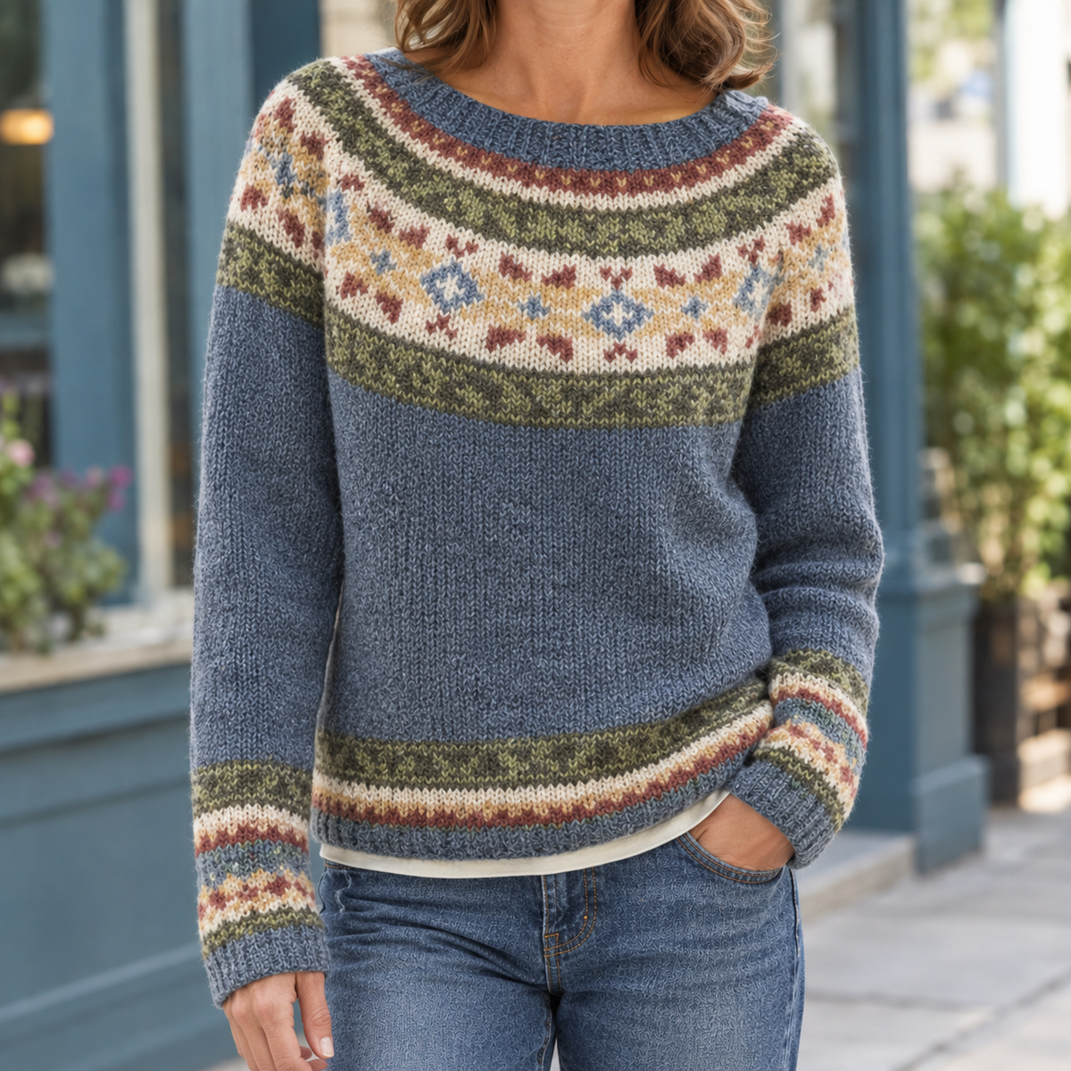 Edith Cashmere Sweater - Gray Stars