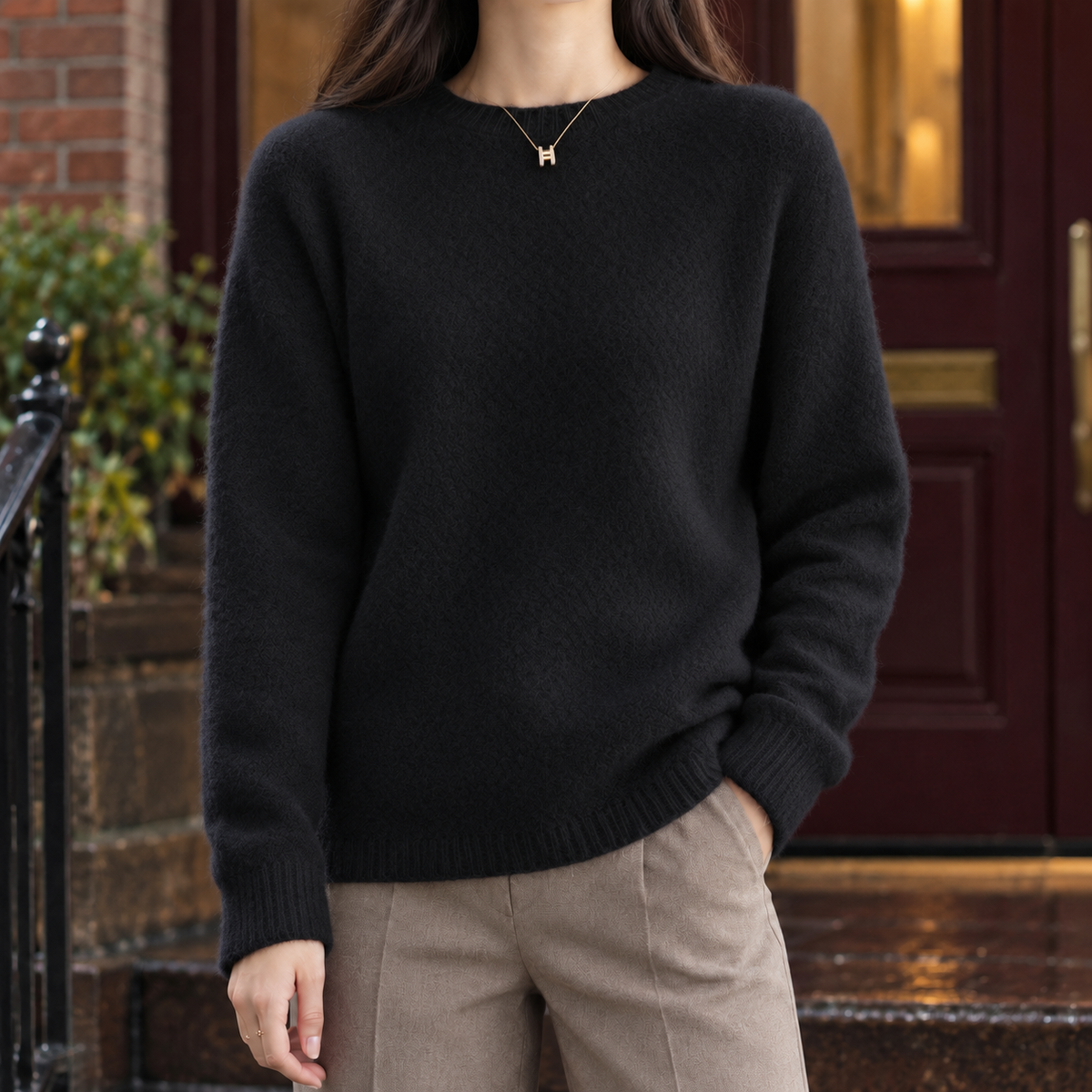 Roseline Crewneck Sweater - Black