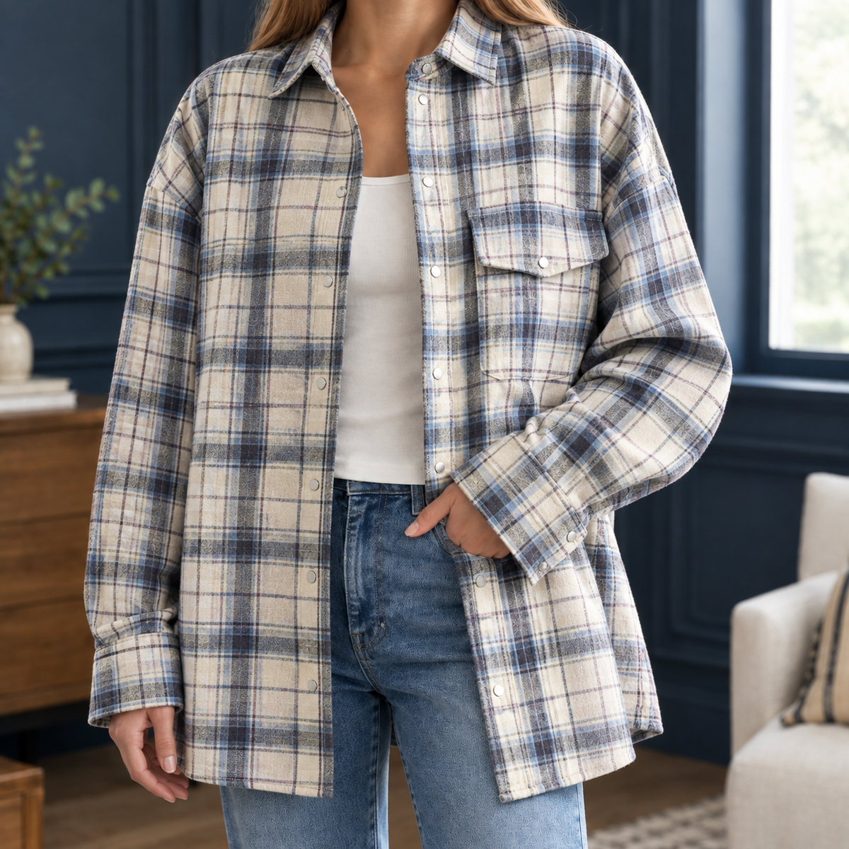 Madeleine Relaxed Overshirt - Apricot