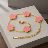Fletcher Floral Bracelet - Gold Pink Shell Bracelet