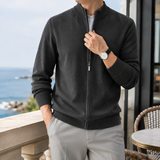 Philip Zip Knit Jacket - Dark Gray