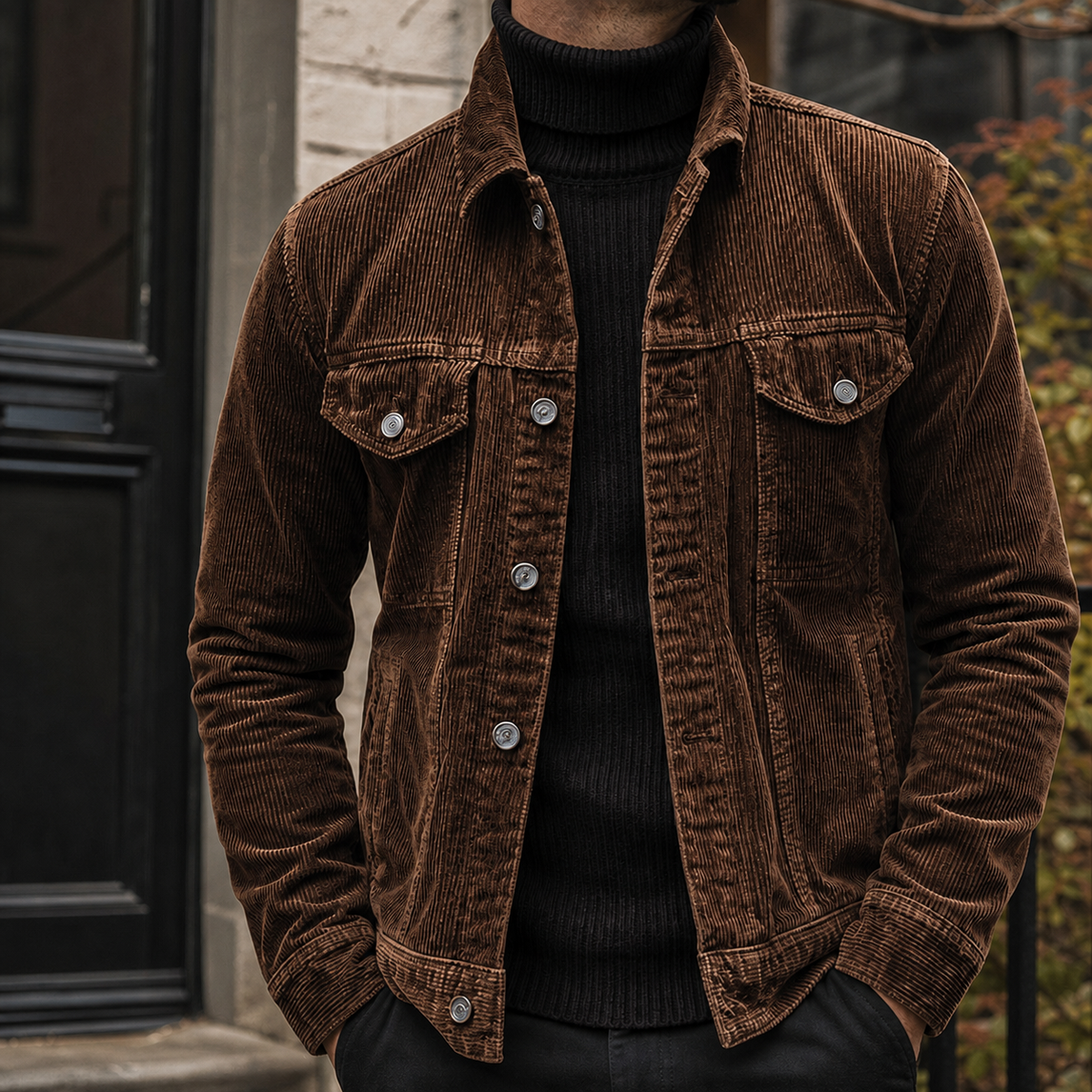 Everett Corduroy Jacket - Lt-dxrjk-brown