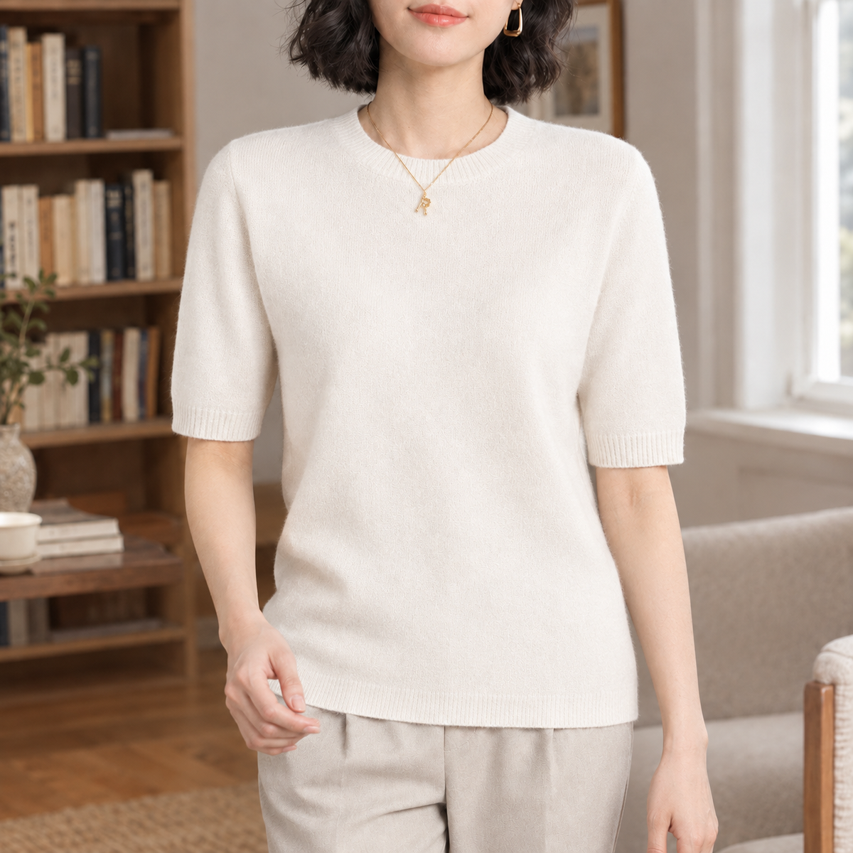 Gwendolen Crewneck Sweater - White