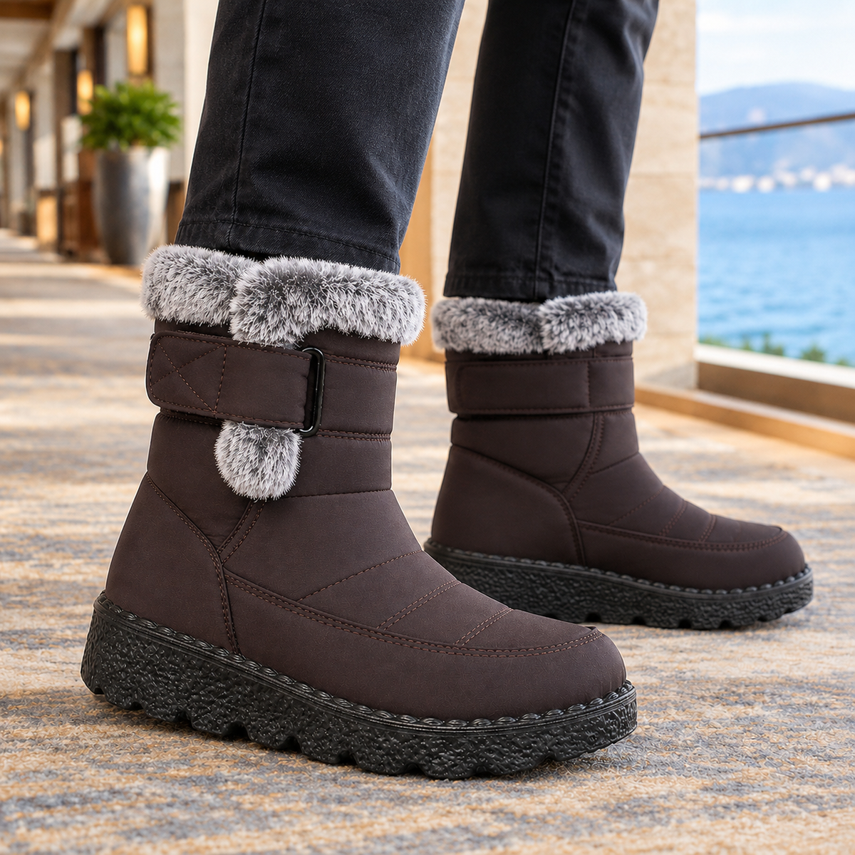 Morosini Plush-Lined Boots - Brown