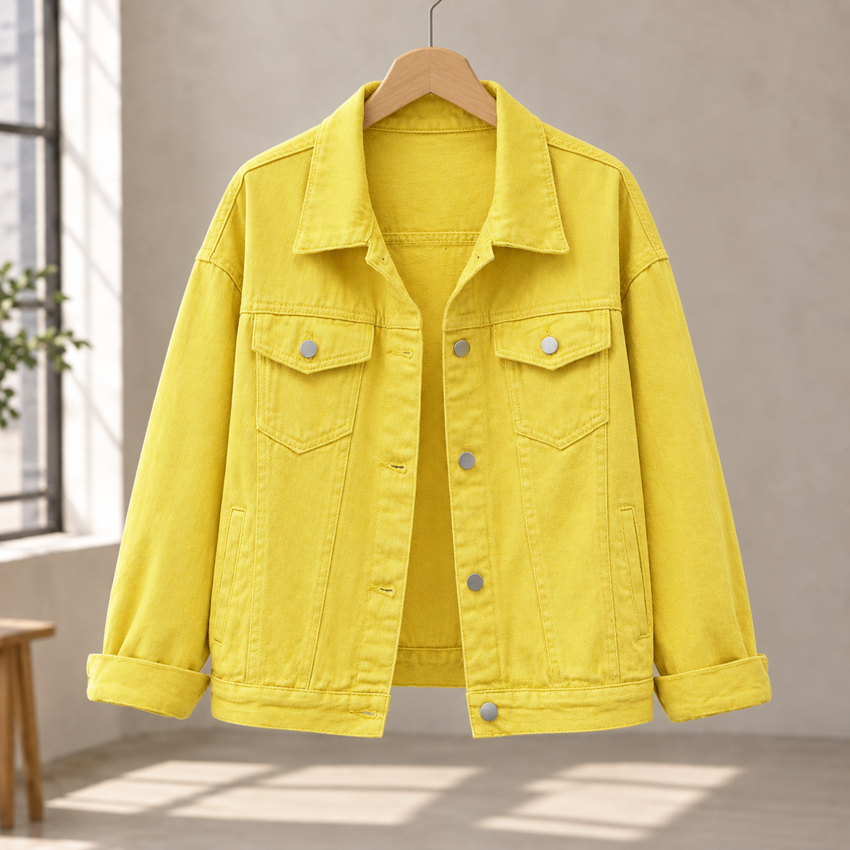 Nicolette Denim Overshirt - Yellow