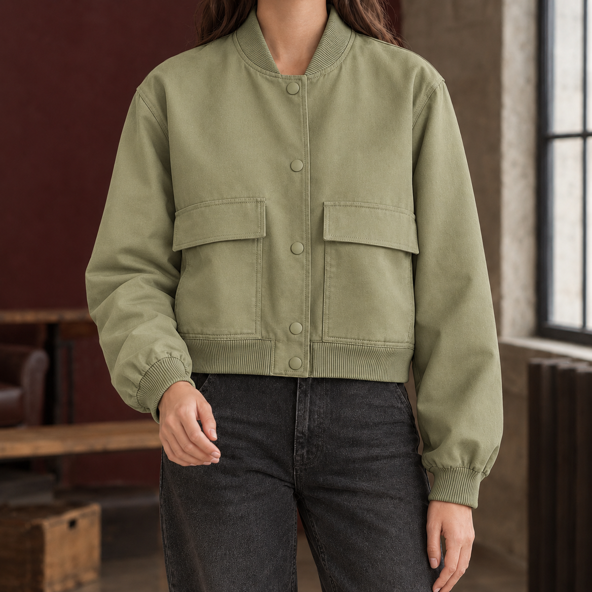 Ludovica Utility Jacket - Light Army Green
