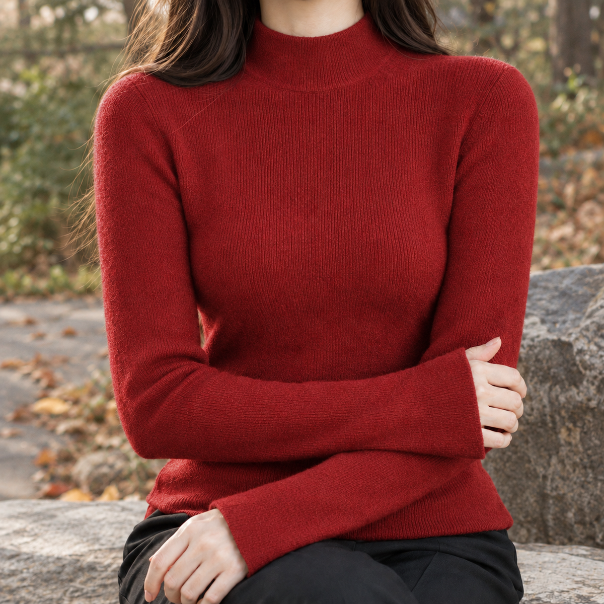 Wilhelmina Cashmere Sweater - Red