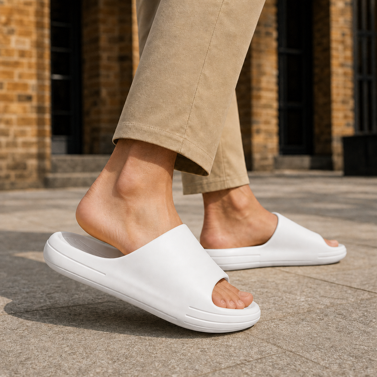 Portofino Platform Slides - Pure White