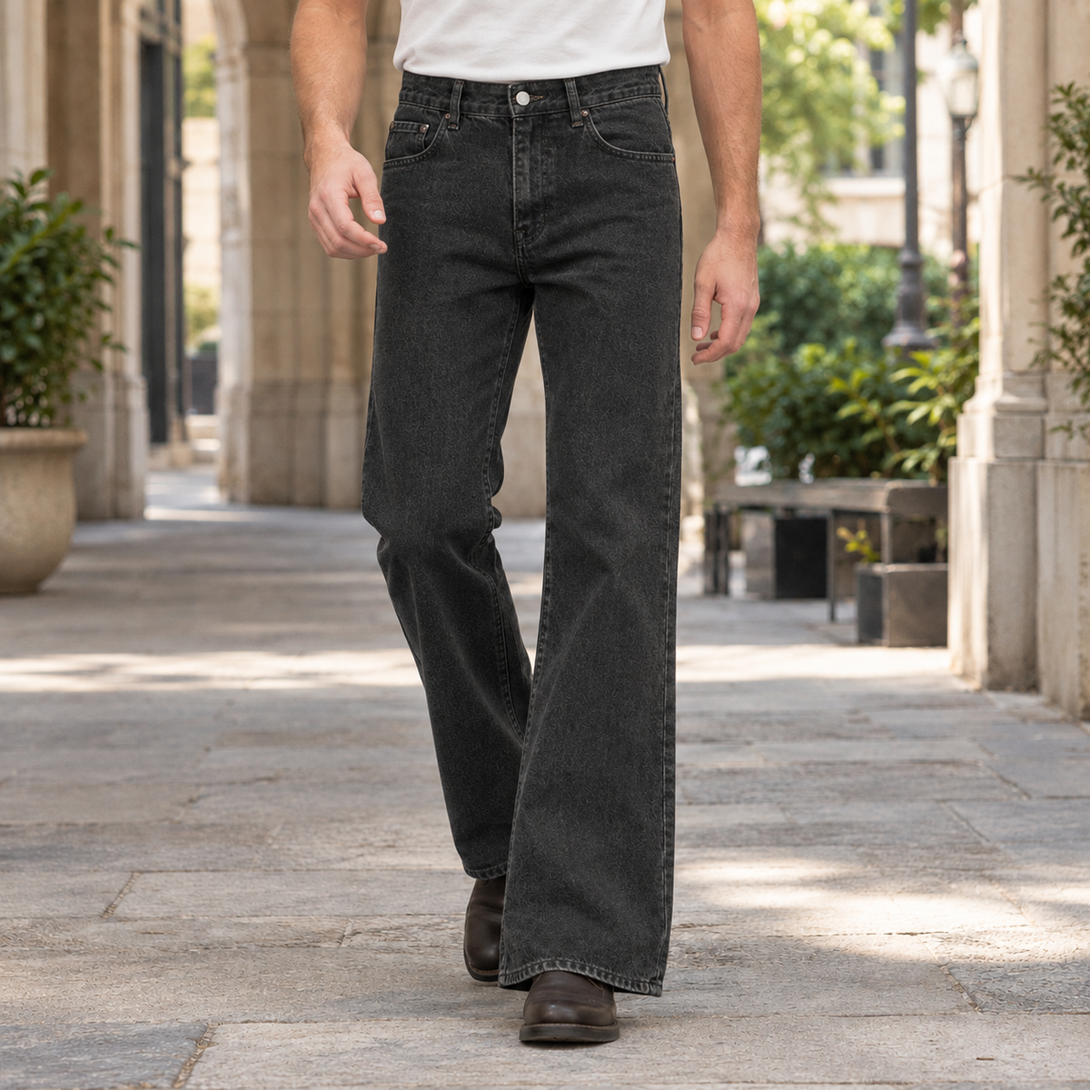 Aaron Flared Jeans - Black Gray