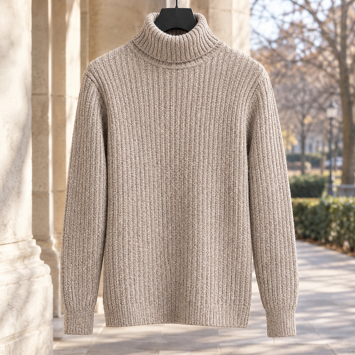 Aubin Ribbed Turtleneck Sweater - Turtleneck-beige