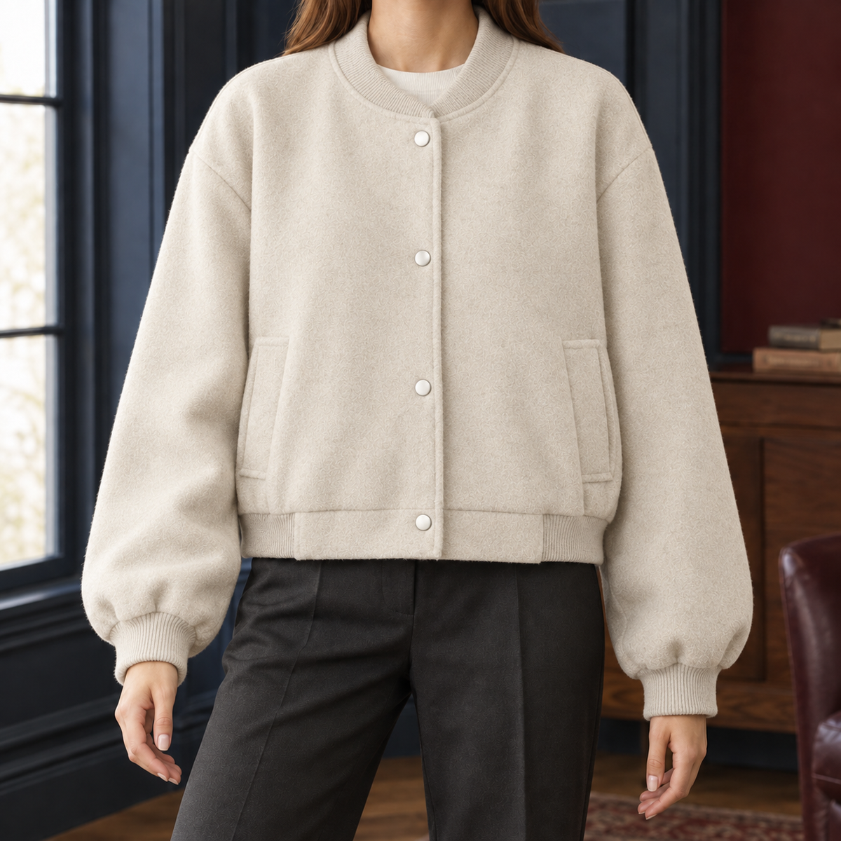 Anouska Bomber Jacket - Milky White