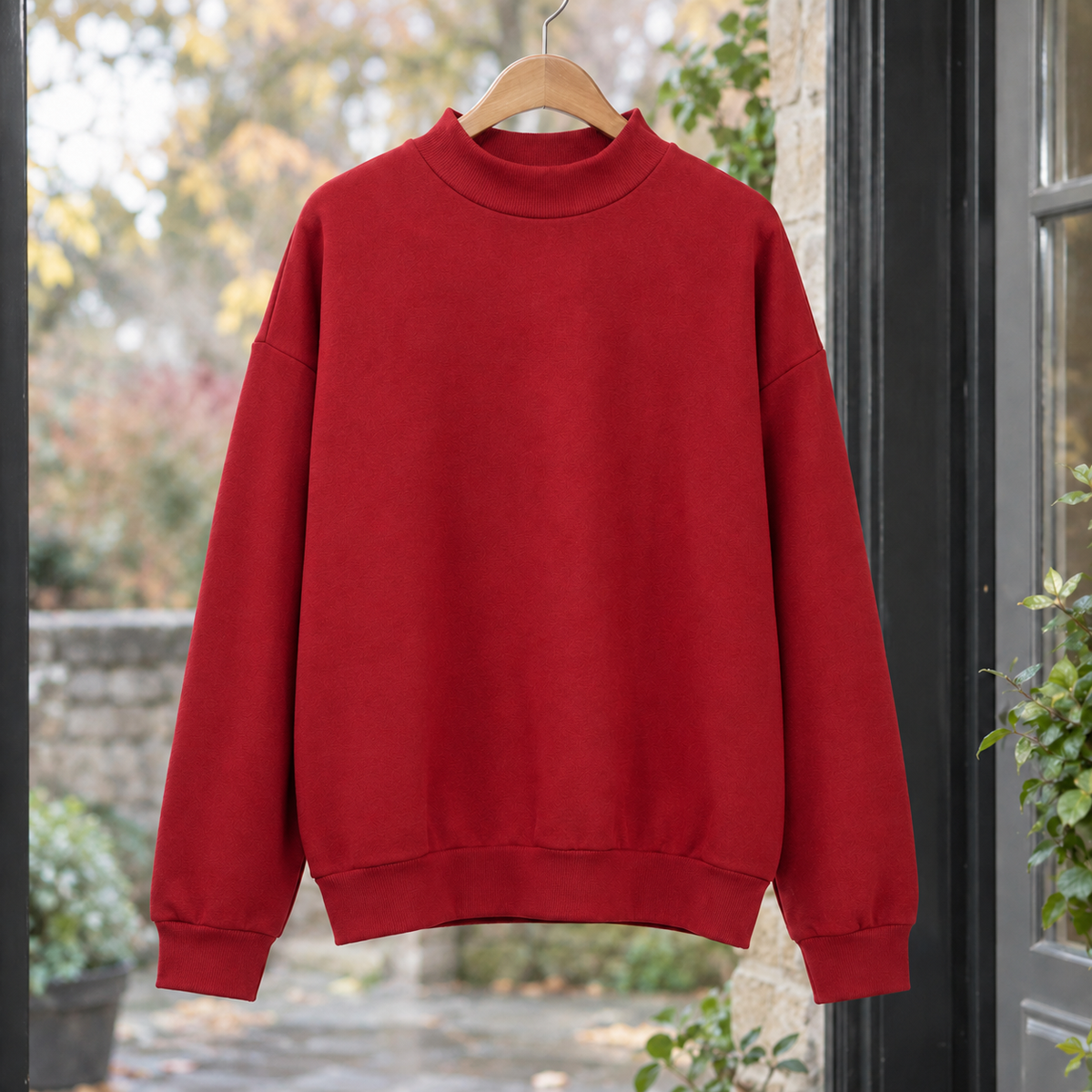 Gillian Mock Neck Sweater - Red