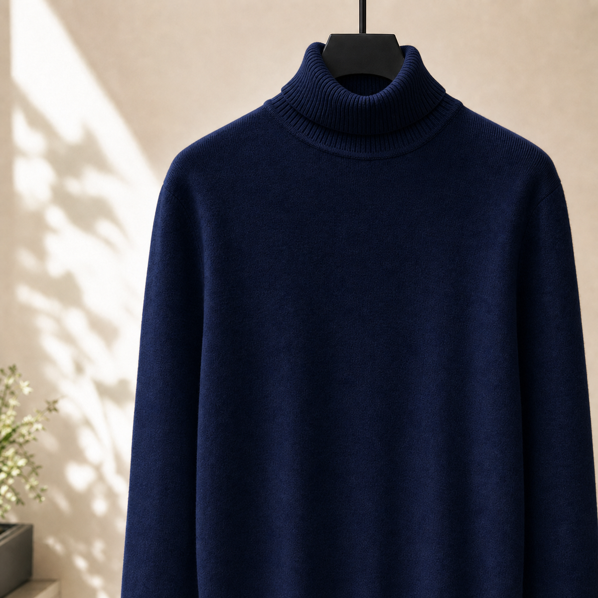 Hubert Turtleneck Sweater - Navy Blue
