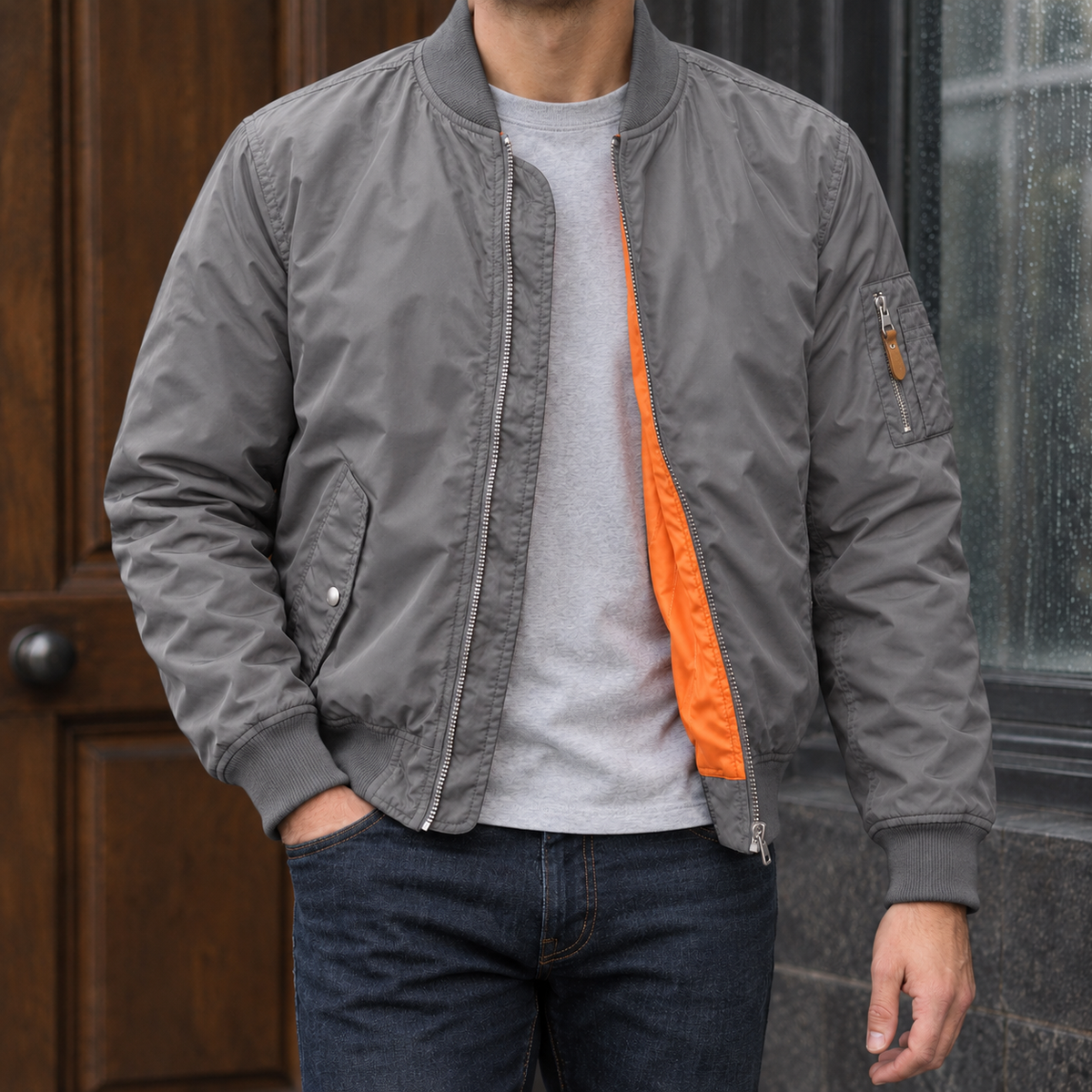 Luca Flight Jacket - Gray