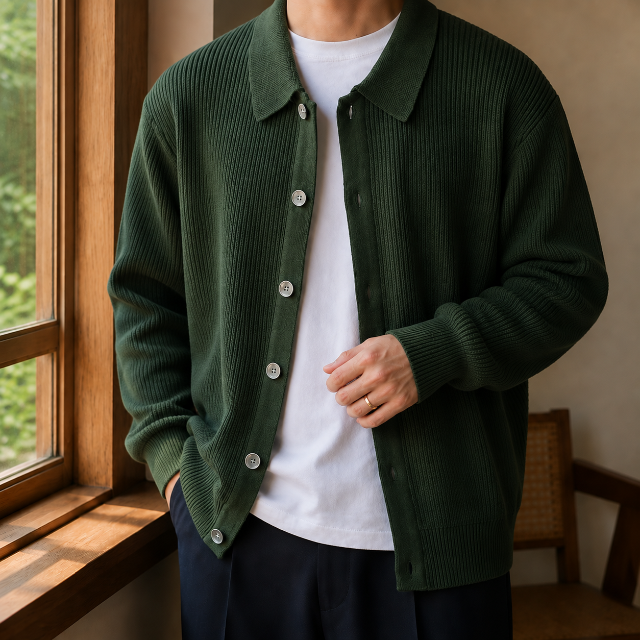 Milo Ribbed Sweater - Green