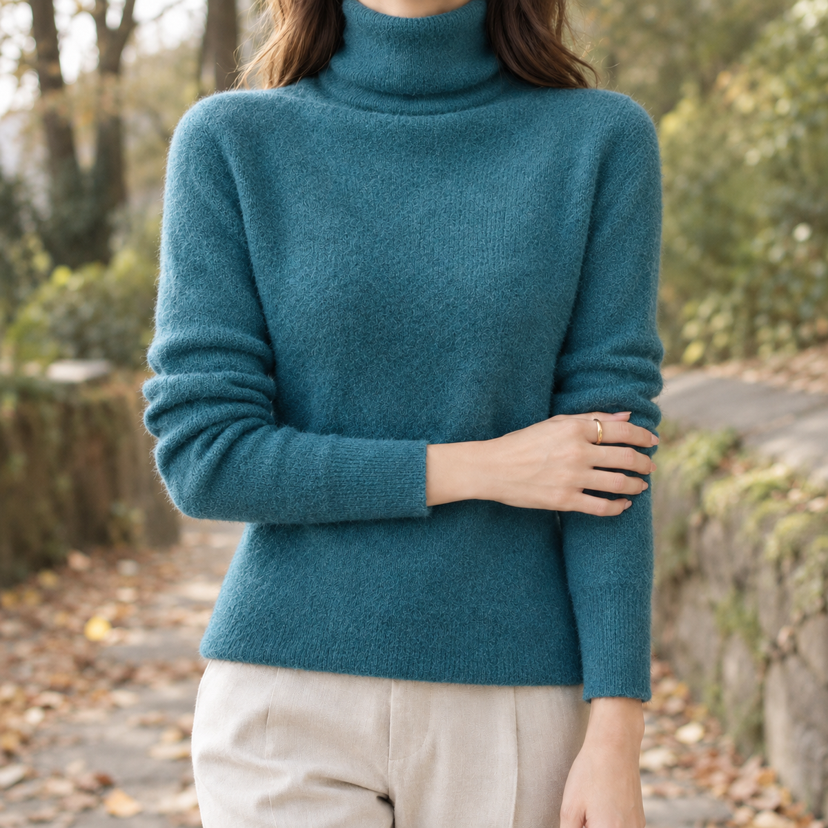 Annabel Turtleneck Sweater - Peacock Blue