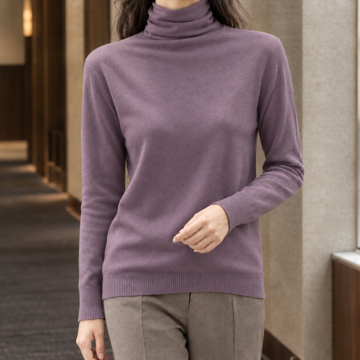 Charlize Turtleneck Sweater - Purple