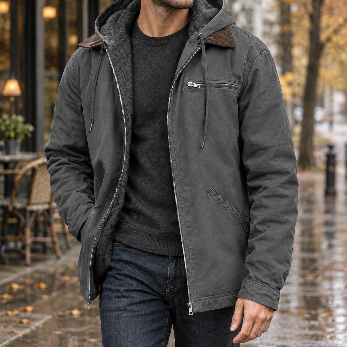 Timothy Hooded Jacket - Gray
