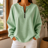 Vivienne Half Zip Top - Green