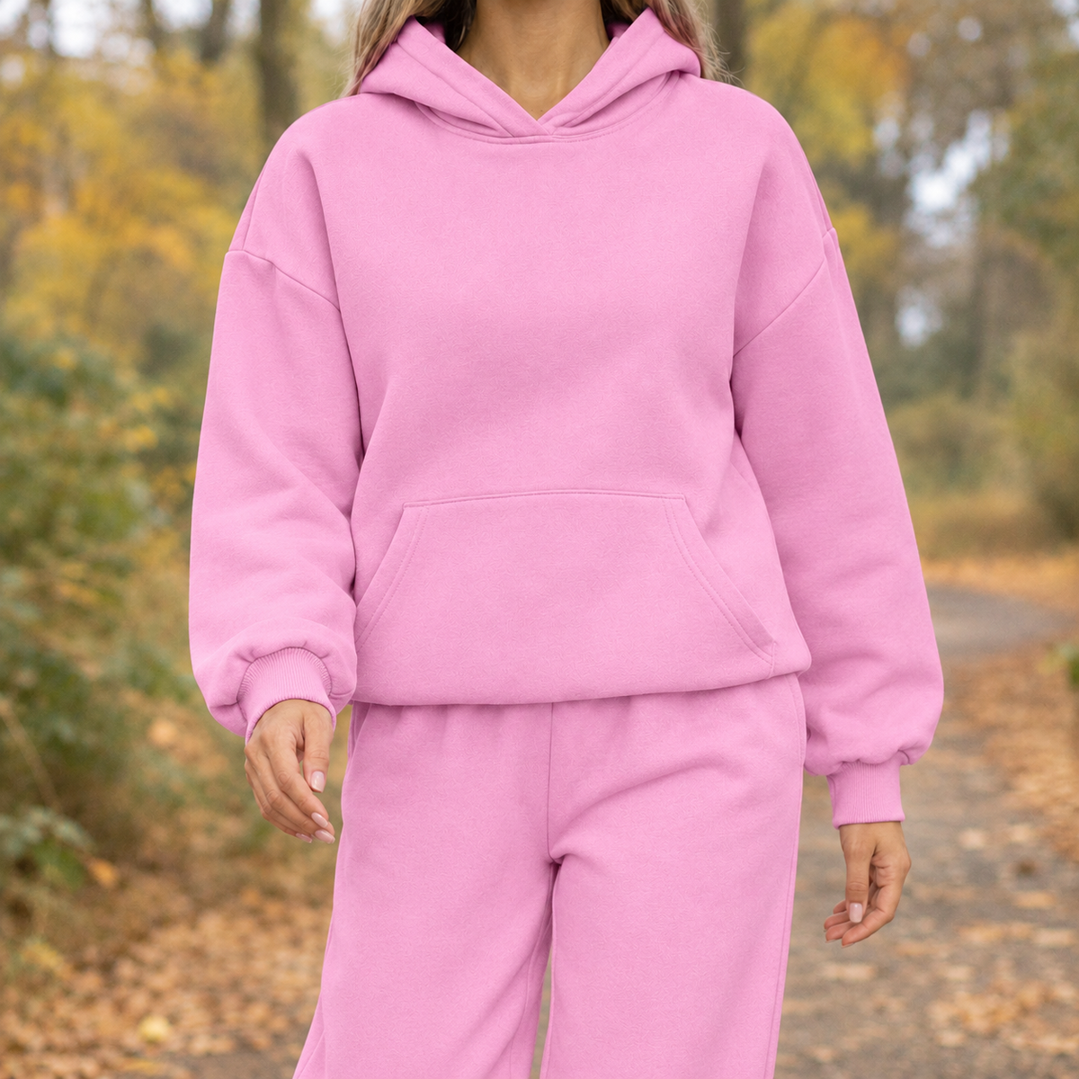 Violet Relaxed Hoodie Set - Pink