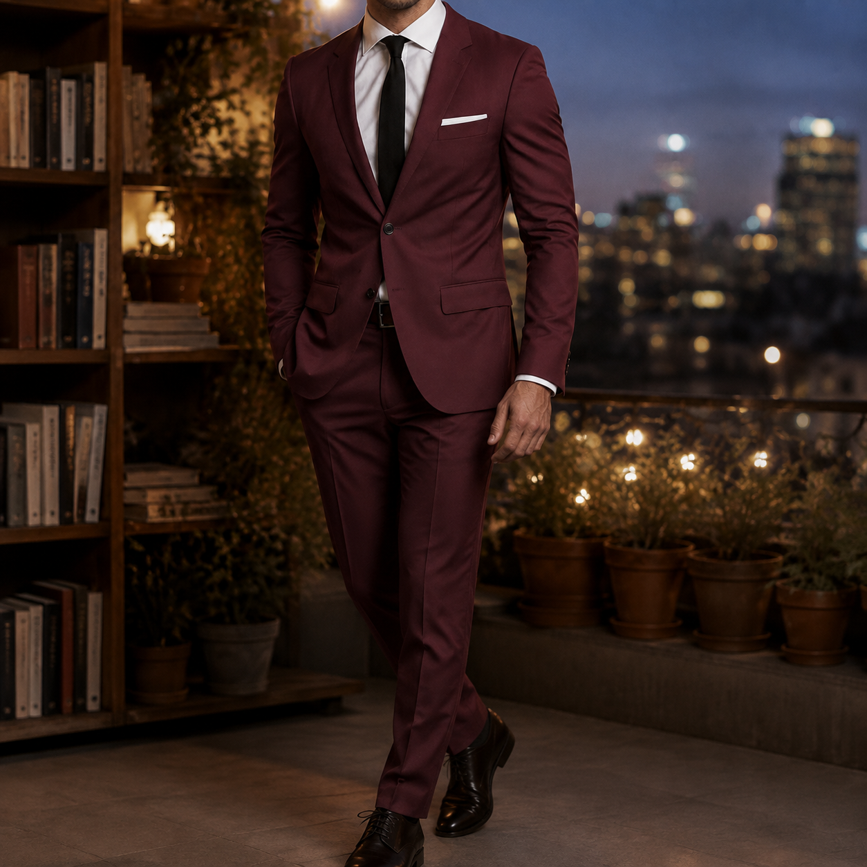 Anton Tailored Set - Wine Red