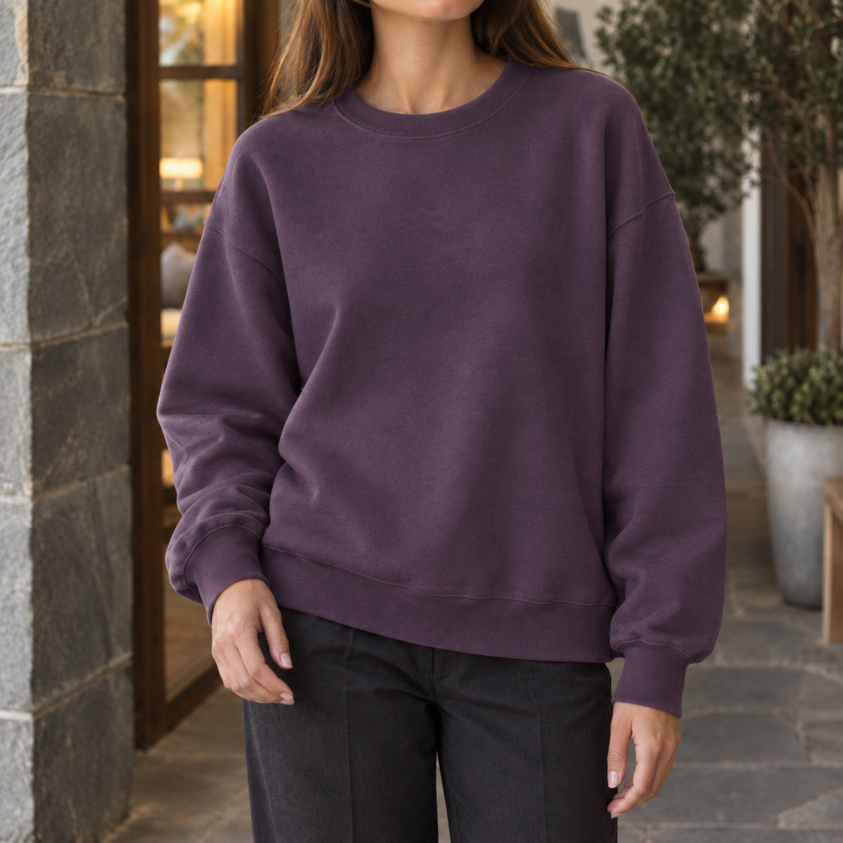 Blair Crewneck Sweater - Plum Purple
