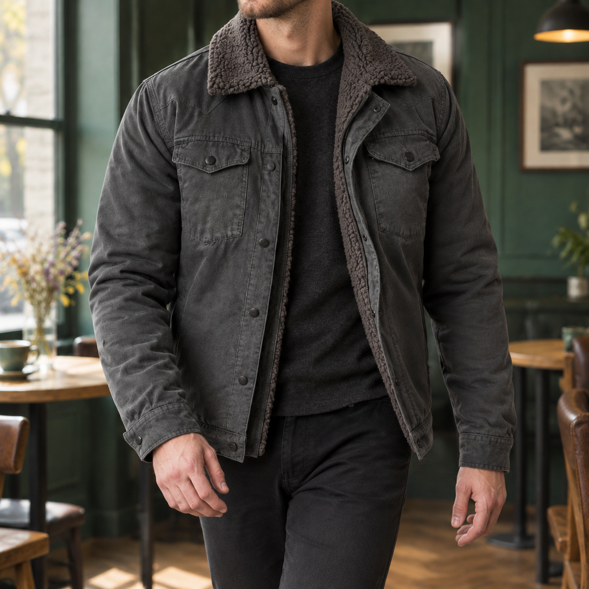 Adrian Western Jacket - Dark Gray