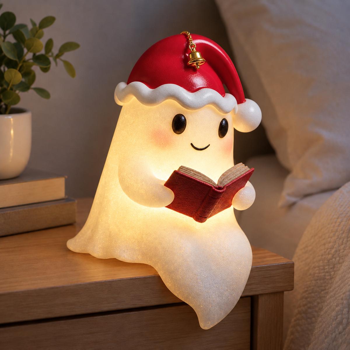 Birchwood Reading Ghost Lamp - Christmas Red