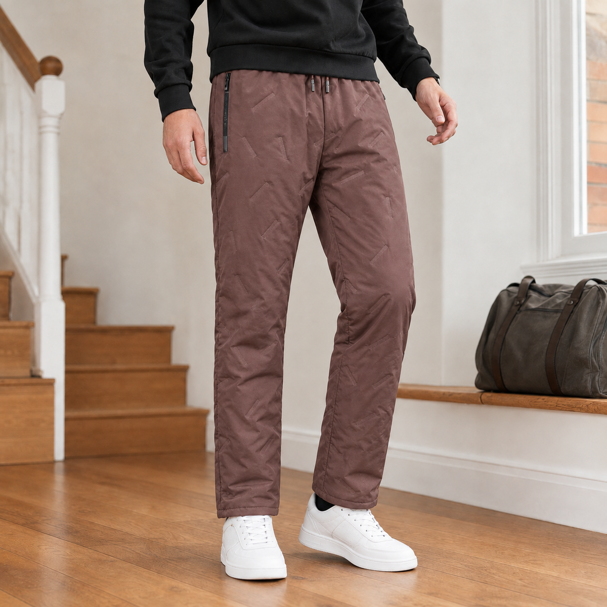 Isaac Straight Leg Pants - Brown Drawstring
