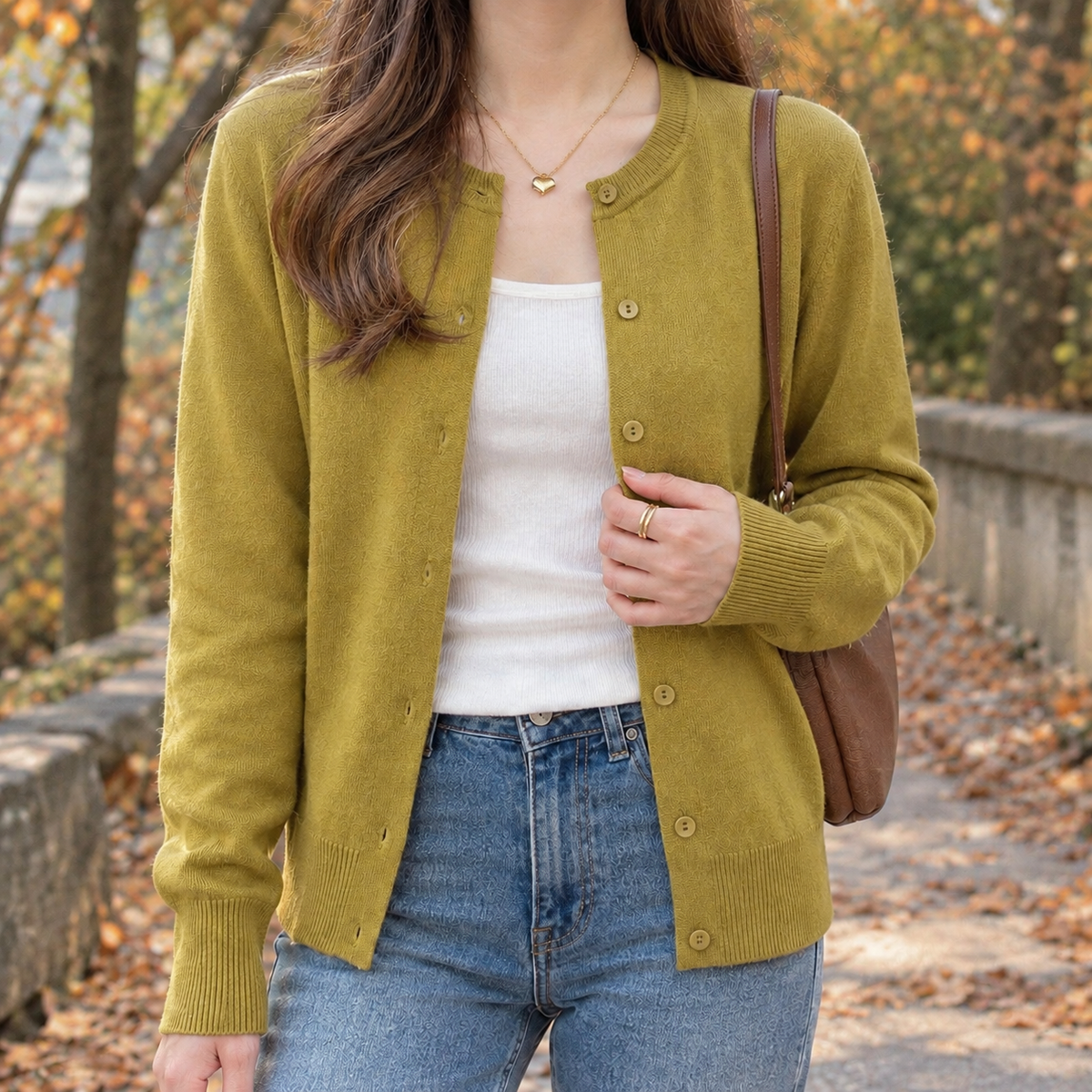 Vanessa Fine Knit Cardigan - Mustard Yellow