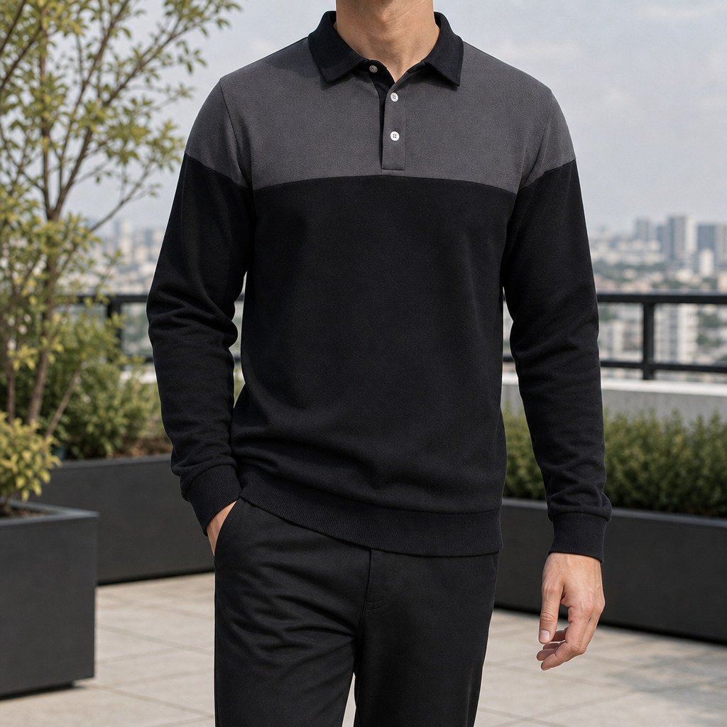 Julian Colorblock Sweater - Dark Gray