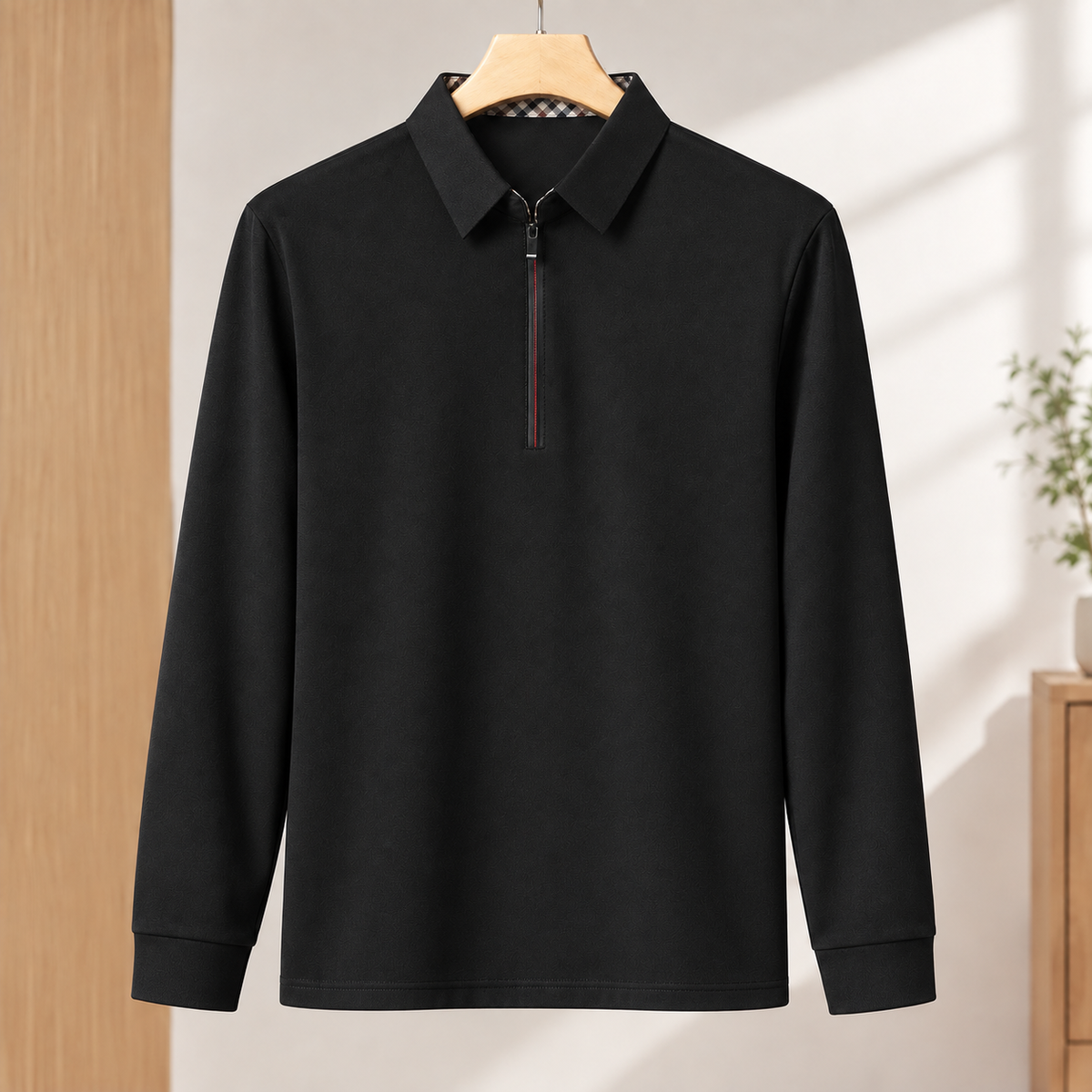 Renard Half Zip Polo - Black