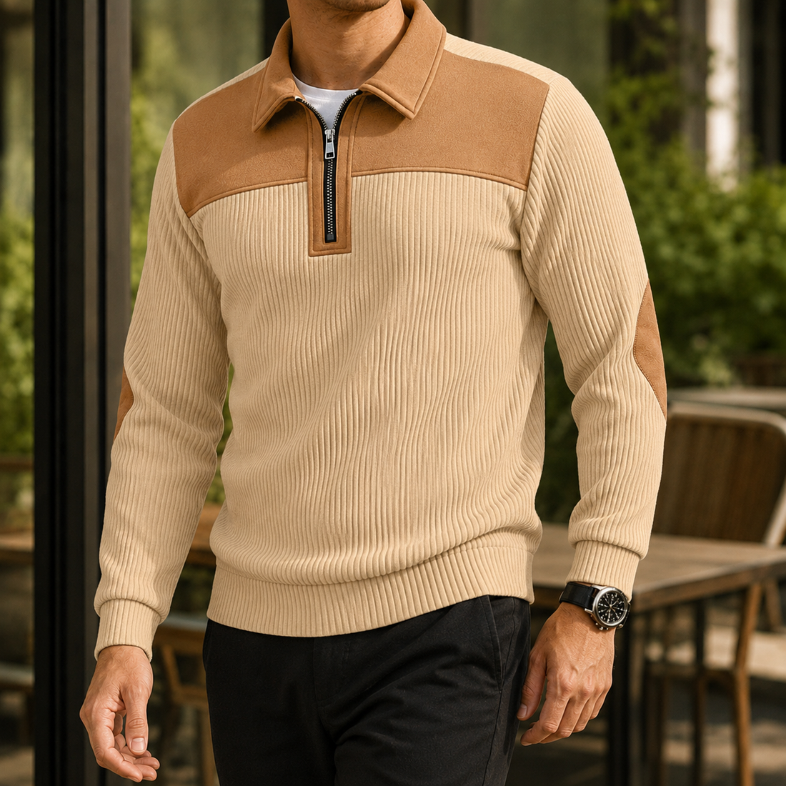 Valentin Quarter-Zip Top - Khaki