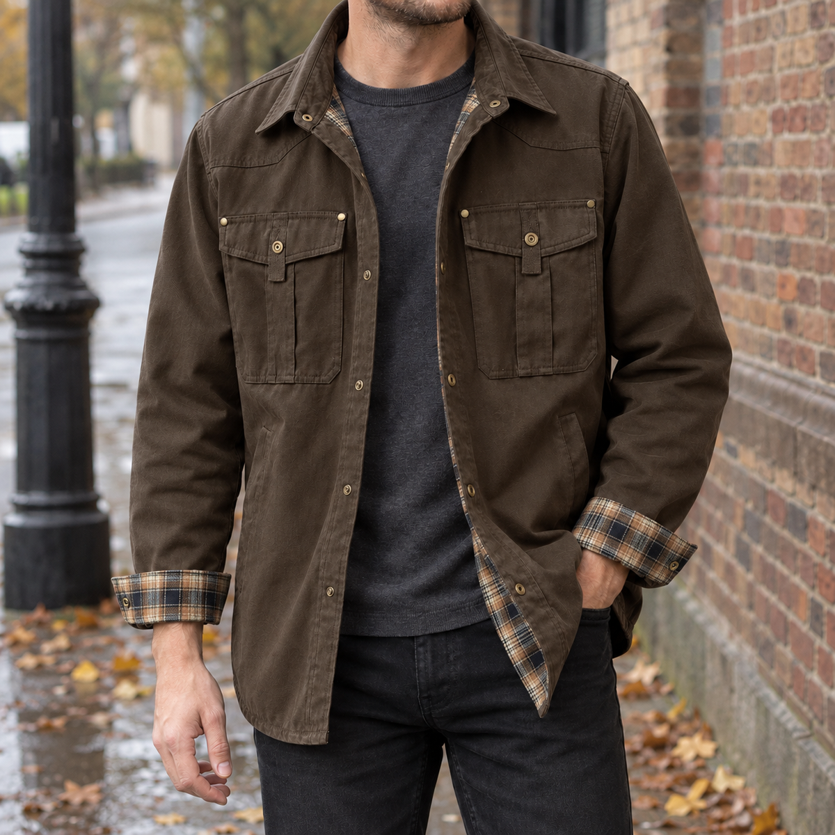 Balthasar Utility Jacket - Dark Brown
