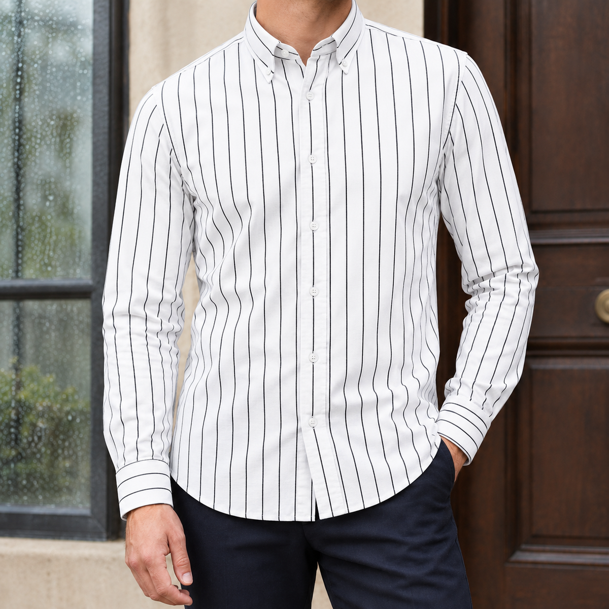 William Striped Shirt - White