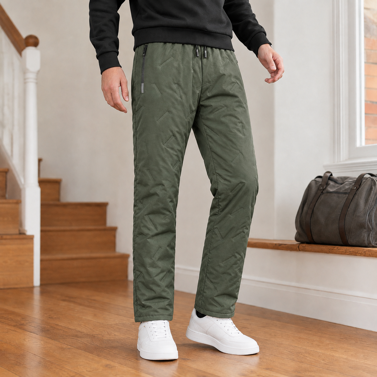 Isaac Straight Leg Pants - Green Flat Mouth
