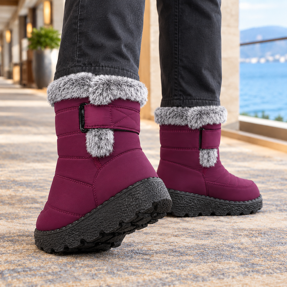 Morosini Plush-Lined Boots - Purple
